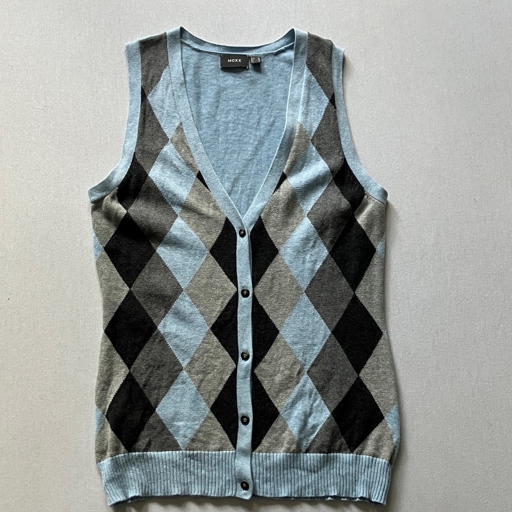 Mexx Light Blue Knit Top with Black Logo Tag